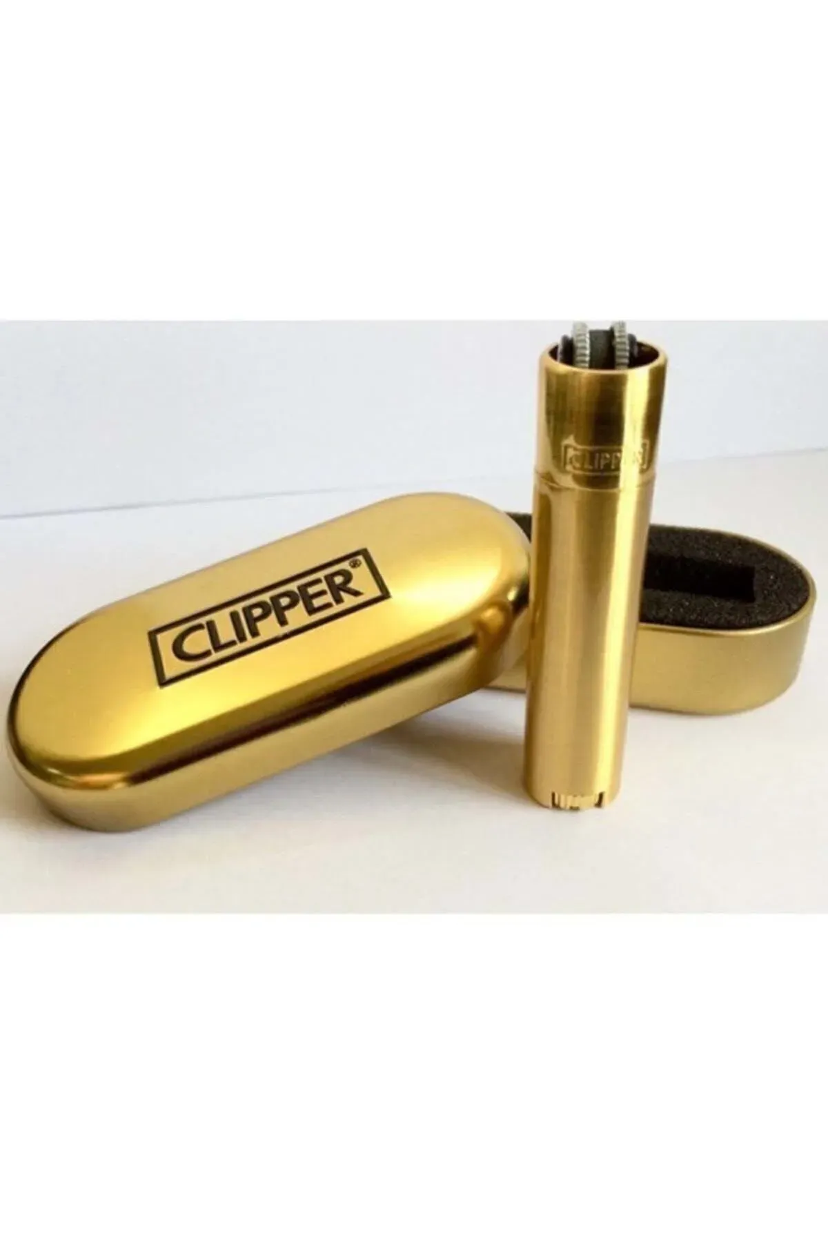 Kişiye Özel Isim Baskılı Clipper Metal Çakmak, Kutulu Metal Çakmak, Gold Clipper Çakmak